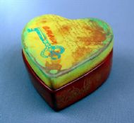 Bisque Heart Box stamped with Acrylic and Inks